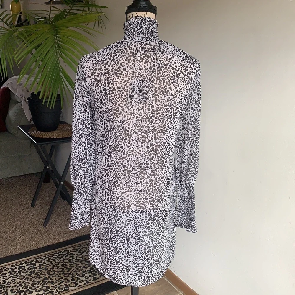 Anthropologie Bailey 44  Leopard Print Black White Dress Size 2 - Picture 9 of 12